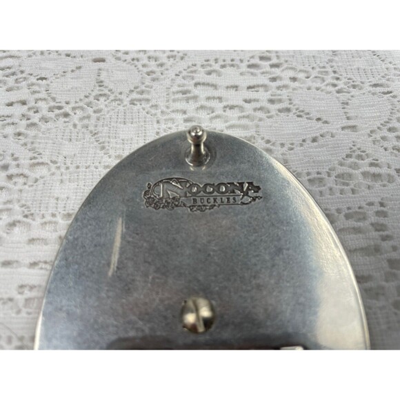 Running Jumping Deer in Nature Vintage Nocona Belt Buckle W/  camouflage backing - Picture 3 of 7